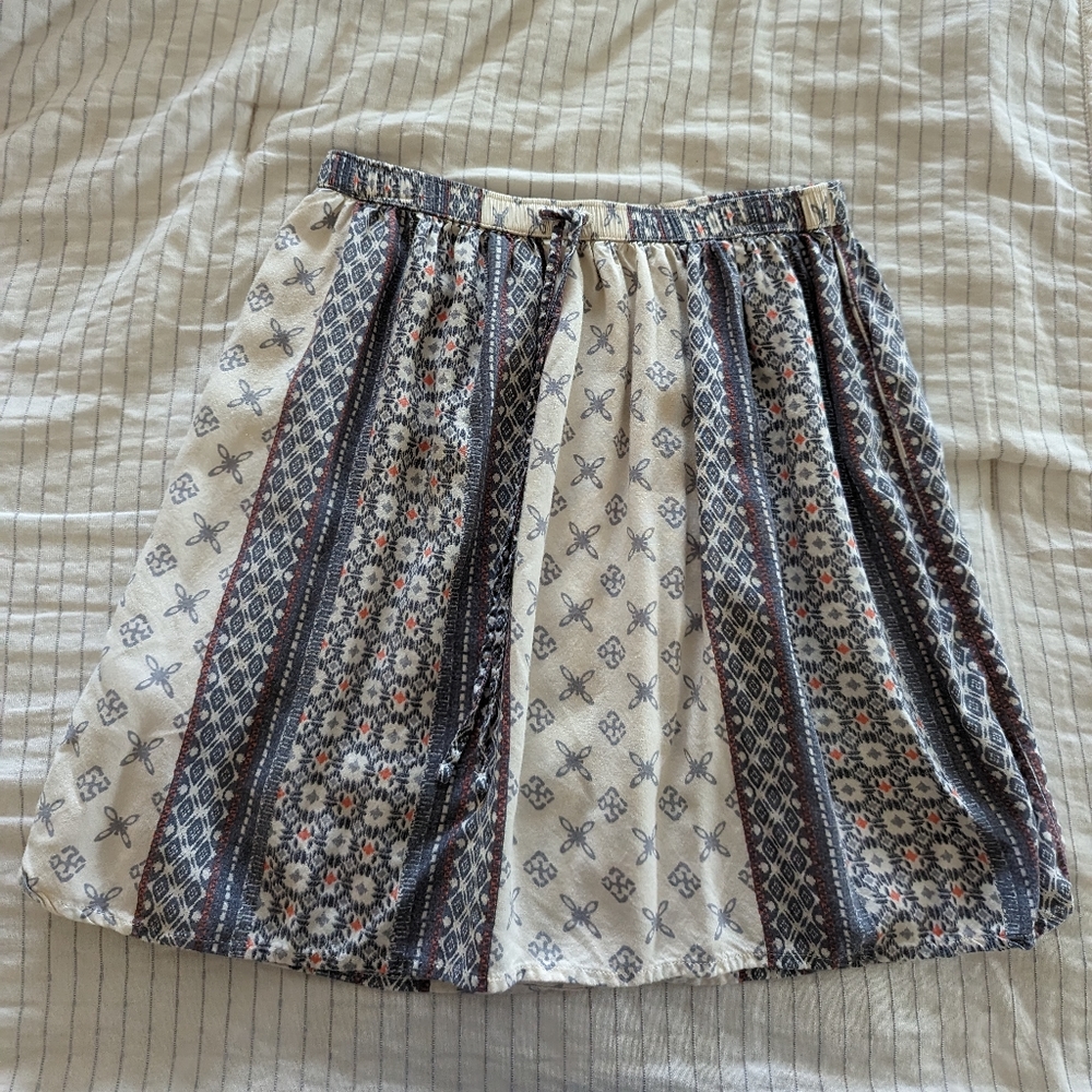 Paneled Print Skirt